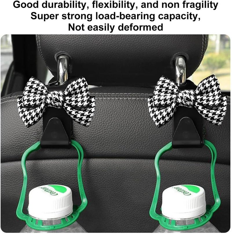 Mandark 2PCS Car Seat Headrest Hooks, Cute Bow Vehicle Hooks for Purses and Bags, Automotive Purse Hook Hanger Interior Decoration Accessories, Universal for SUV, Sedan, Truck (Black/Small) - Image 5